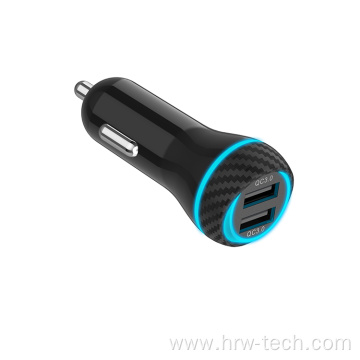 Portable QC3.0 Car Chargers with Dual USB Ports